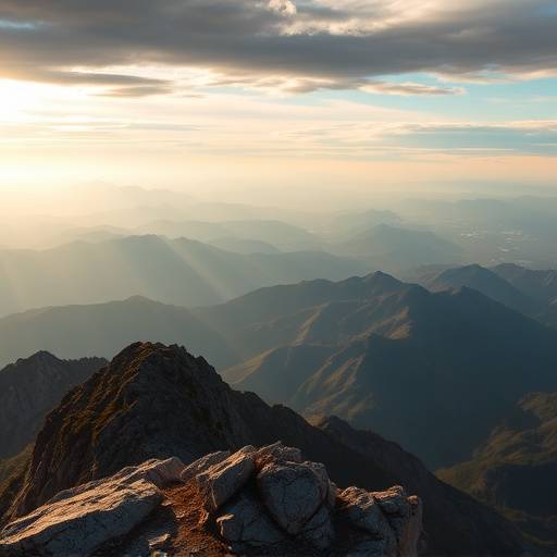 Majestic mountaintop vista with panoramic views.