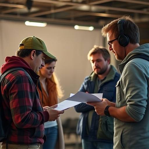 Team Location Scout Pro collaboratively planning on a set.